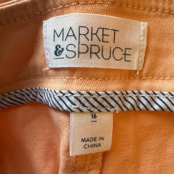 Market & Spruce Flat Front Chino Shorts in Coral NWT Size 16 - Picture 6 of 8